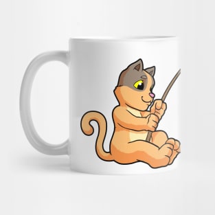 Cat at Fishing with Fishing rod Mug